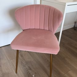 Blush Pink Velvet Accent Chair with Gold Legs