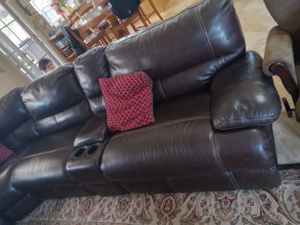 Brown Leather Couches Great Condition