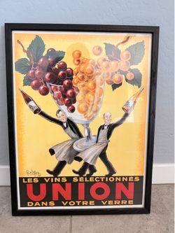 Vintage French Wine Poster – Framed Wall Art