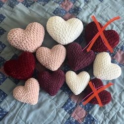 Crochet Heart Plush Pillow Toy