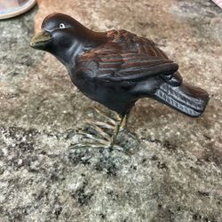 Small Black Crow Figurine 