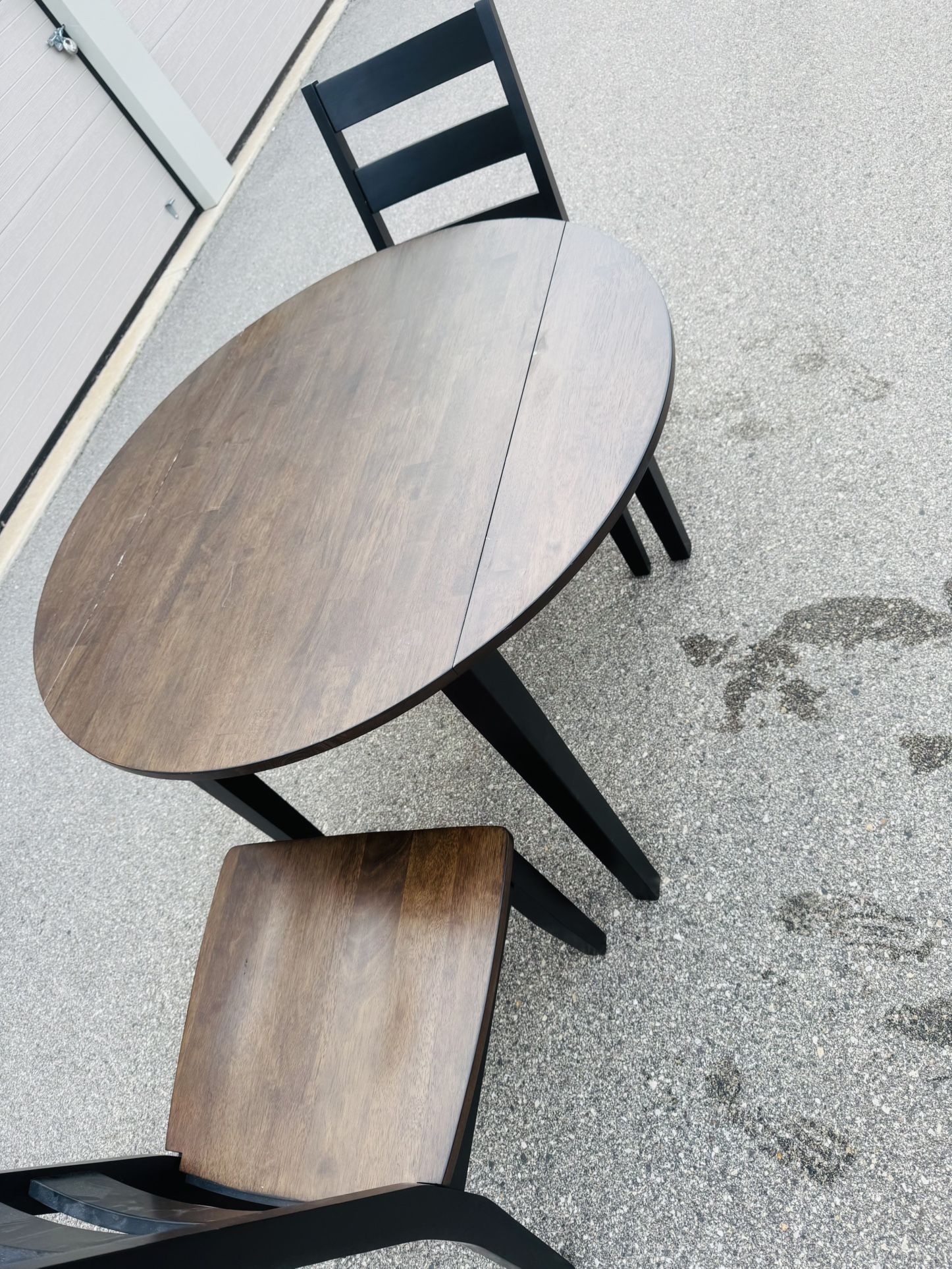 Maxwell Solid Wood Drop-Leaf Dining Table and 2 Chairs