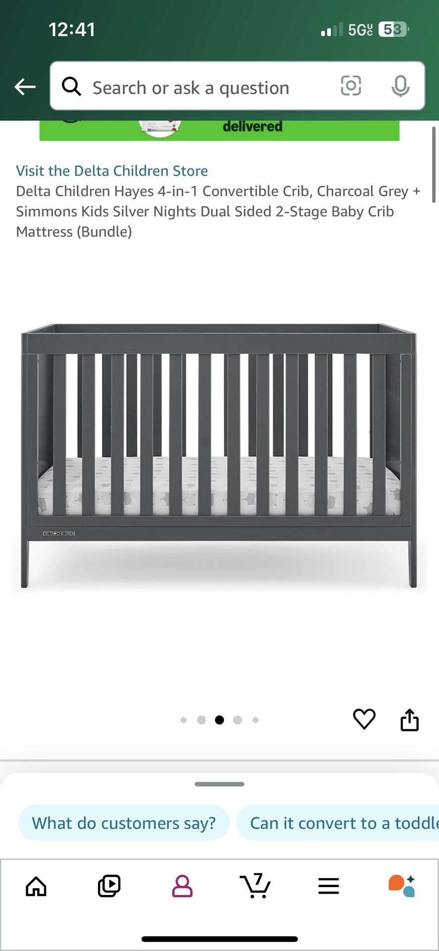White Delta 4in 1 Crib And Mattress