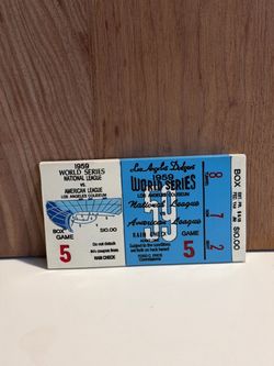 1959 World Series Game 5 Ticket Stub Memento