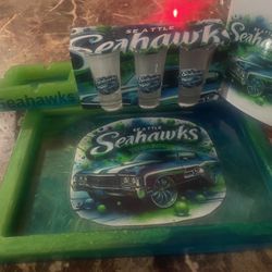 Seattle Seahawks Flask Shot Glass smoke set