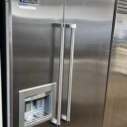 Viking 48”Wide Built In Side By Side Refrigerator Stainless Steel 