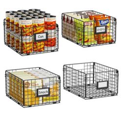 X-cosrack Patent Design 4 Pack EXTRA LARGE Wire Basket Cabinet Pantry Organizer

