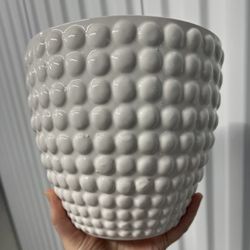 White Bubble Ceramic Planter