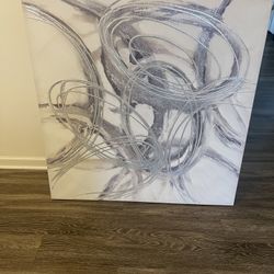 White And Silver Sparkle Canvas