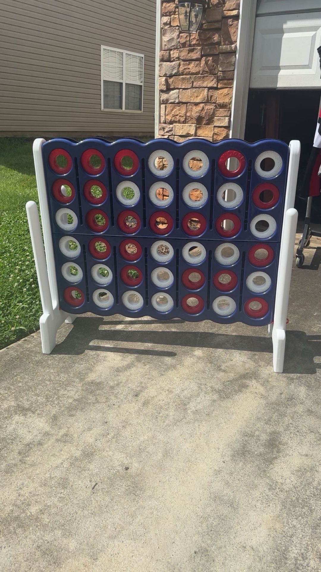 Jumbo 4-to-Score Giant Game Set, 4 in A Row for Kids and Adults (red, white, blue)
