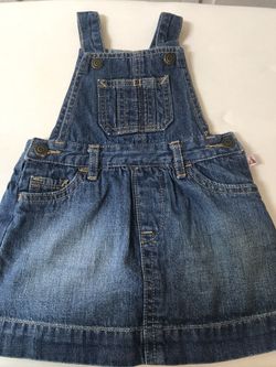 New Baby Gap denim overall dress 6-12 months pumpkin patch
