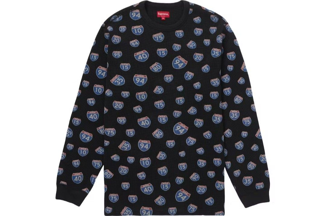 SUPREME CREWNECK Interstate Waffle