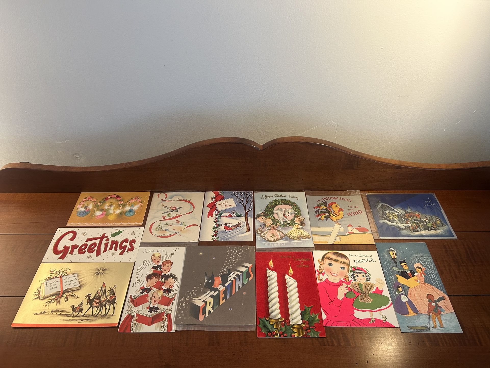 Set of 19 Vintage Greeting Christmas Cards Postcard - most with writing