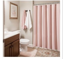 Pink shower curtain
