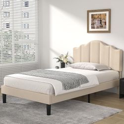 Twin Upholstered Bed Frame, with hardware
