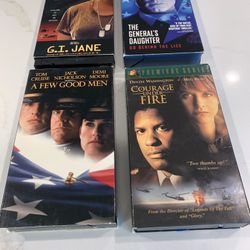 VHS Bundle Of 4 Drama videos: GI Jane, The Generals Daughter, A Few Good Men, Courage Under Fireplace