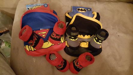 Brand new batman superman bibs and shoes Ready to go