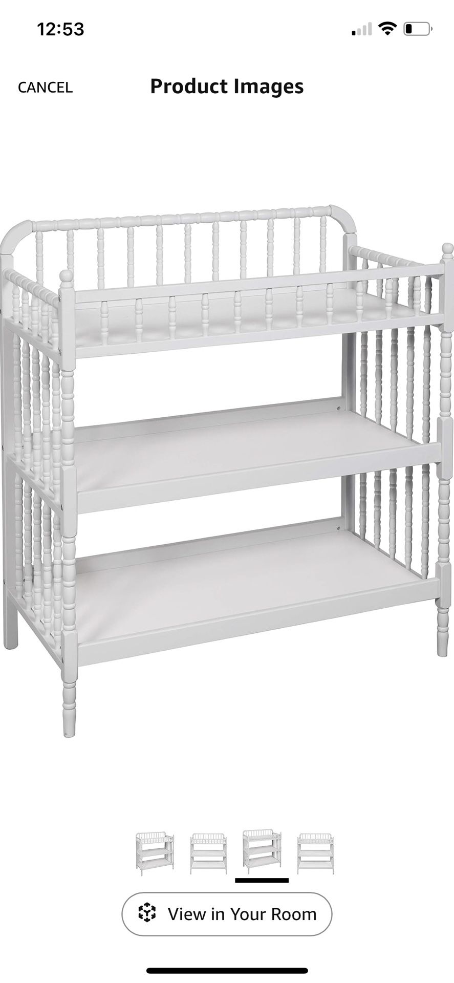 DaVinci Jenny Lind Changing Table with Pad in Fog Grey