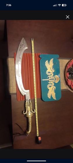 Khopesh Sword Mummy Returns Scorpion King Official Replica w/Ornate Wall Mount