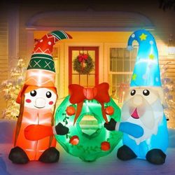 Rocinha 6 ft  long Christmas inflatables Christmas gnomes