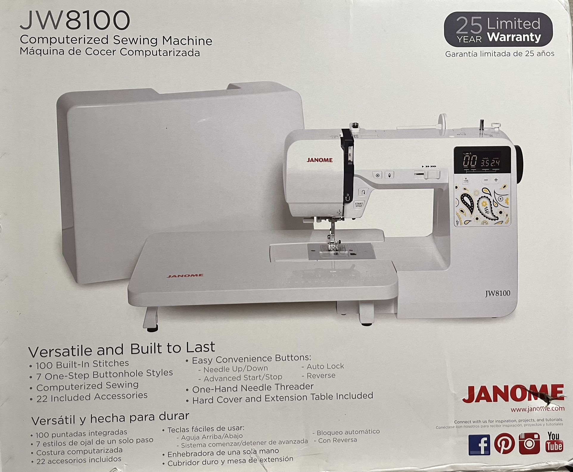 Janome Jw8100 Computerized Sewing Machine