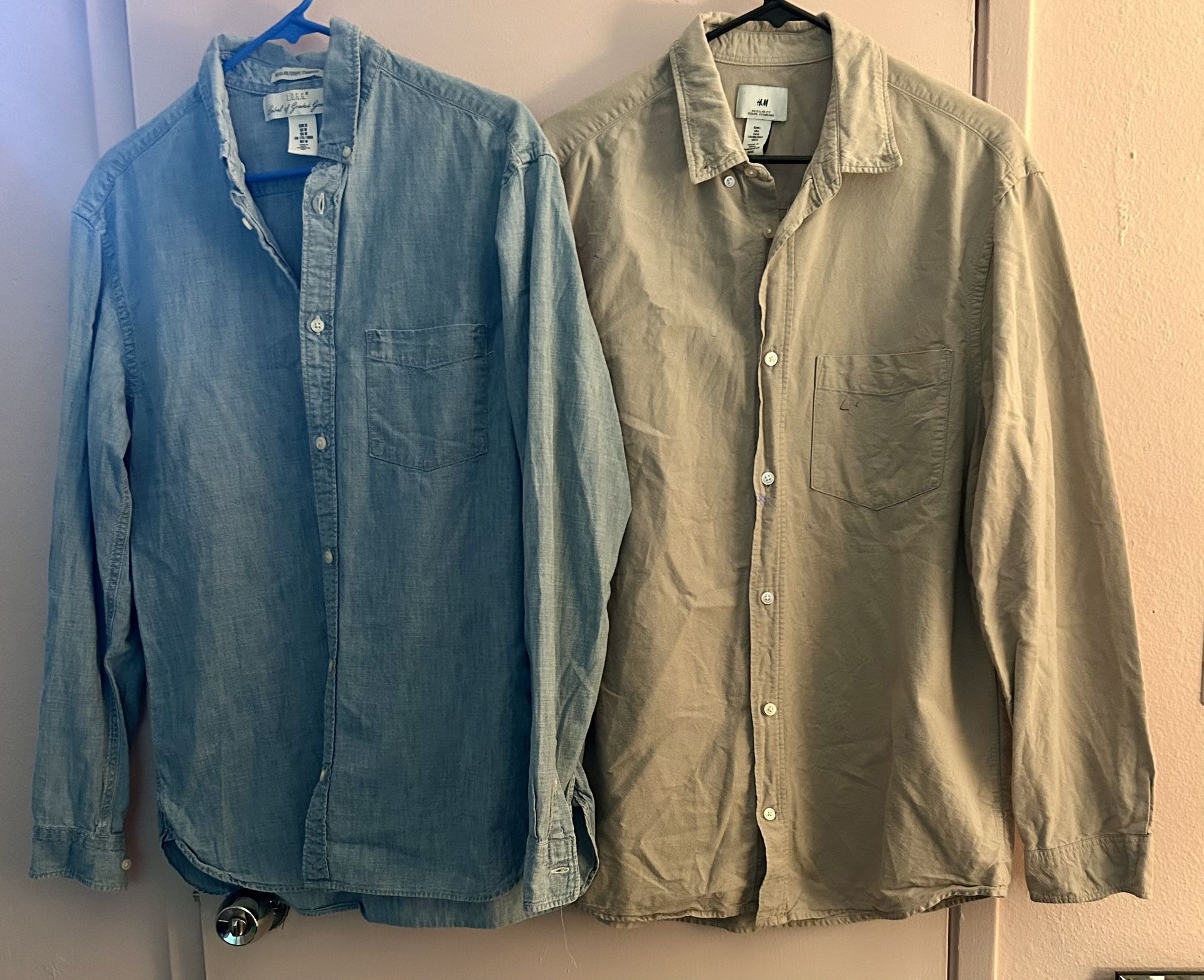 Lot of 2 Men’s Shirts – H&M -Cotton Size M
