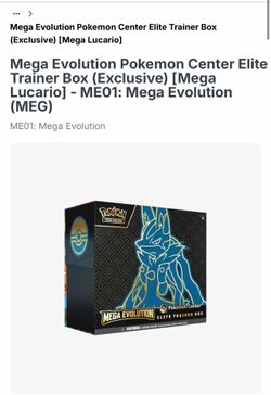 Mega evolution lucario pokemon center etb (please read description)
