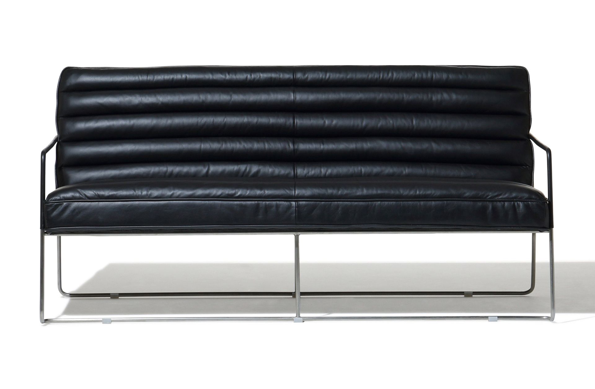 Industry West McQueen Leather Sofa Black