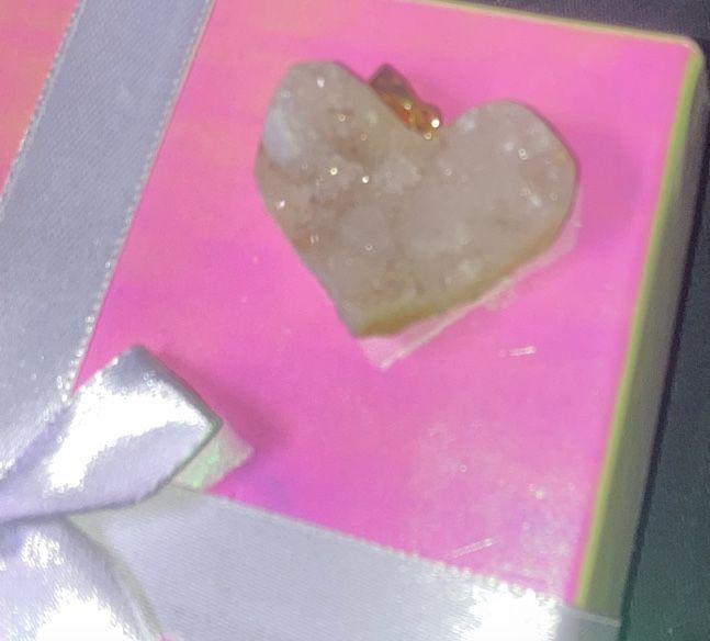Heart Shaped Geode Crystal Pendant For Necklace 