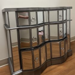 WOODEN GRAY & GLASS DRAWER