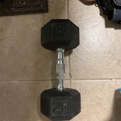 One 20 Pound Hex Dumbell