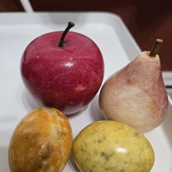 Marble Apple & Pear Paperweights Plus Two Marble Eggs-All For $20. Pick-up In Aurora. 