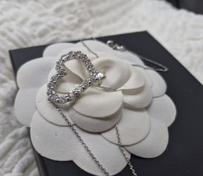 3carats- Open Heart Necklace - Natural Diamonds