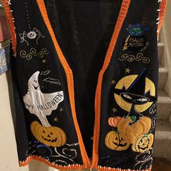 Vintage Holiday Editions XL Halloween Sweater Vest Women