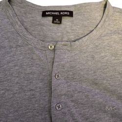 Mens Medium Michael Kors Long Sleeve Quarter Button Shirt