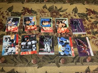 10 2000 Bandai Upper Deck Gundam W anime cards gw-24,26,31,41,45,51,68,77,and 87