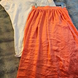 Zara High-Low Skirt + Oversized V-Neck Top Bundle (S/M + OS)