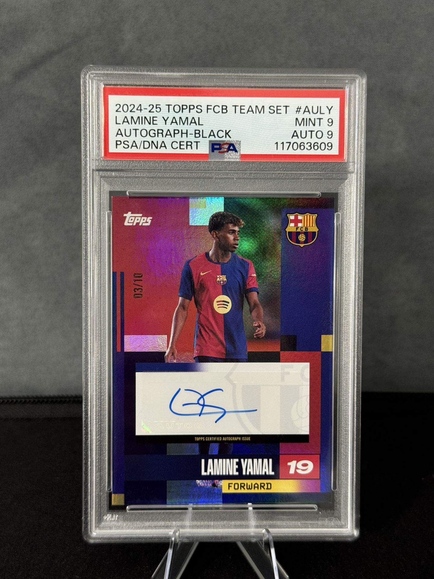 24 25’ Topps FC Barcelona Team Set Lamine Yamal 3/10 Auto AULY PSA 9 Auto 9