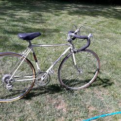 Vintage 10 speed alumninum racing bike.