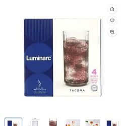 Two Luminarc Tacoma 16 Oz Drinkware Glasses 4 Piece Sets