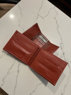 New Brown Leather Wallet and Key Holder Set