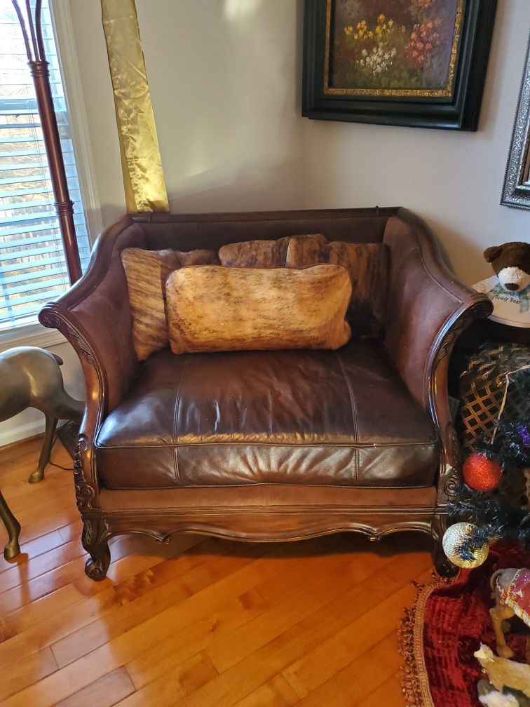 Leather and cowhide chair