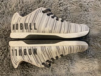 NOBULL Arctic Speckle Trainer shoes in a grey and white knit pattern
