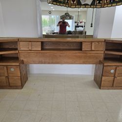 Queen Size 3 Piece Matching Headboard And Night Stands