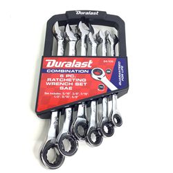 NEW Duralast SAE Combination 6pc. Ratcheting Wrench Set 