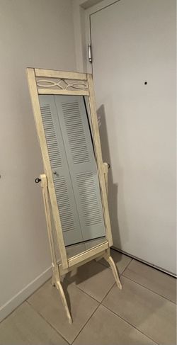 White Cheval Floor Standing Mirror