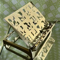Magnolia Antique Brass Floral Cookbook Stand