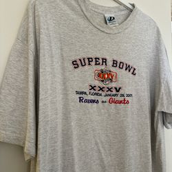 AUTHENTIC Vintage Embroidered Super Bowl XXXV T-shirt