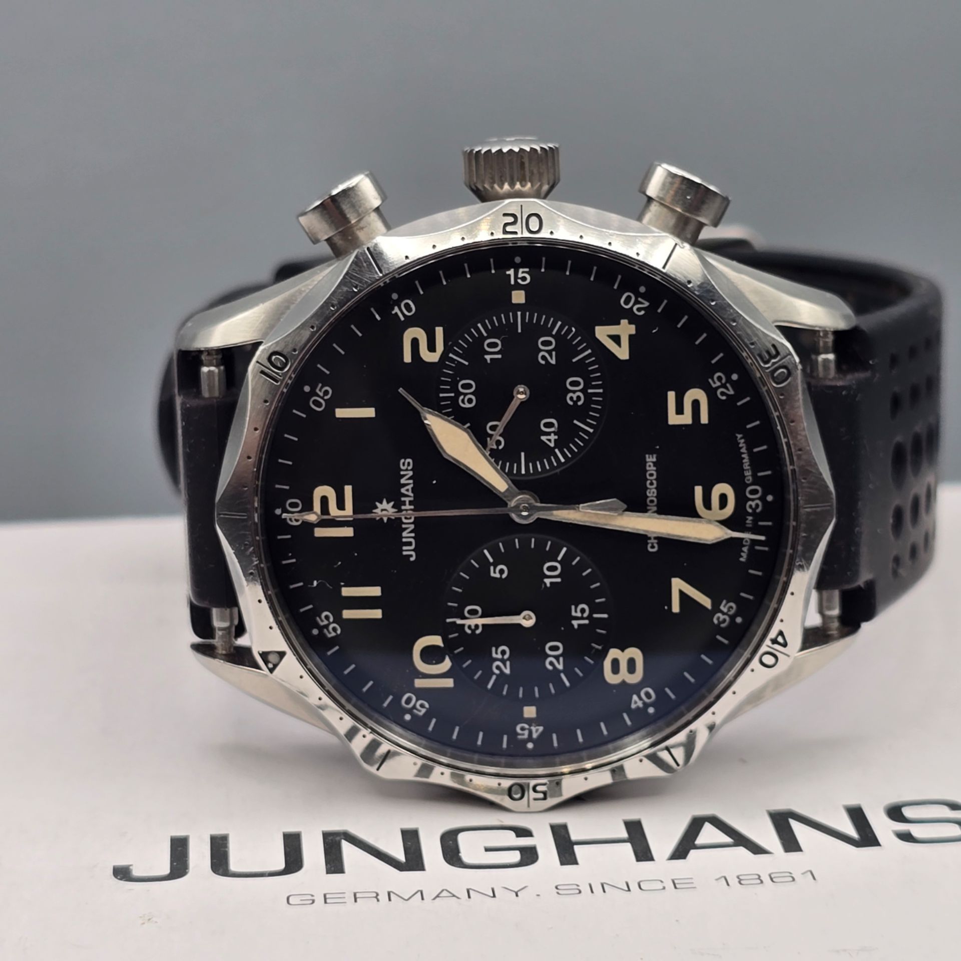 Junghans Chronoscope box and papers