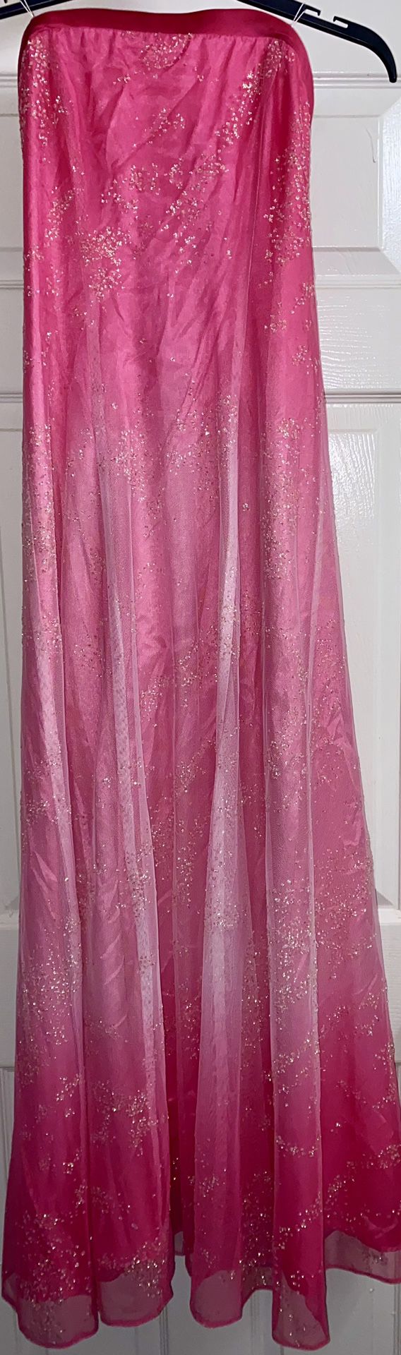 Zum Zum By Niki Livas Pink Ombré Strapless Glitter Formal Gown